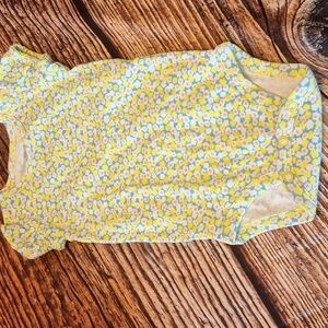 Carters GIRLS 3M ONSIE YELLOW AND BLUE FLORAL PRINT